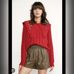 J.ing Sorrell Red Embroidered Sweater
